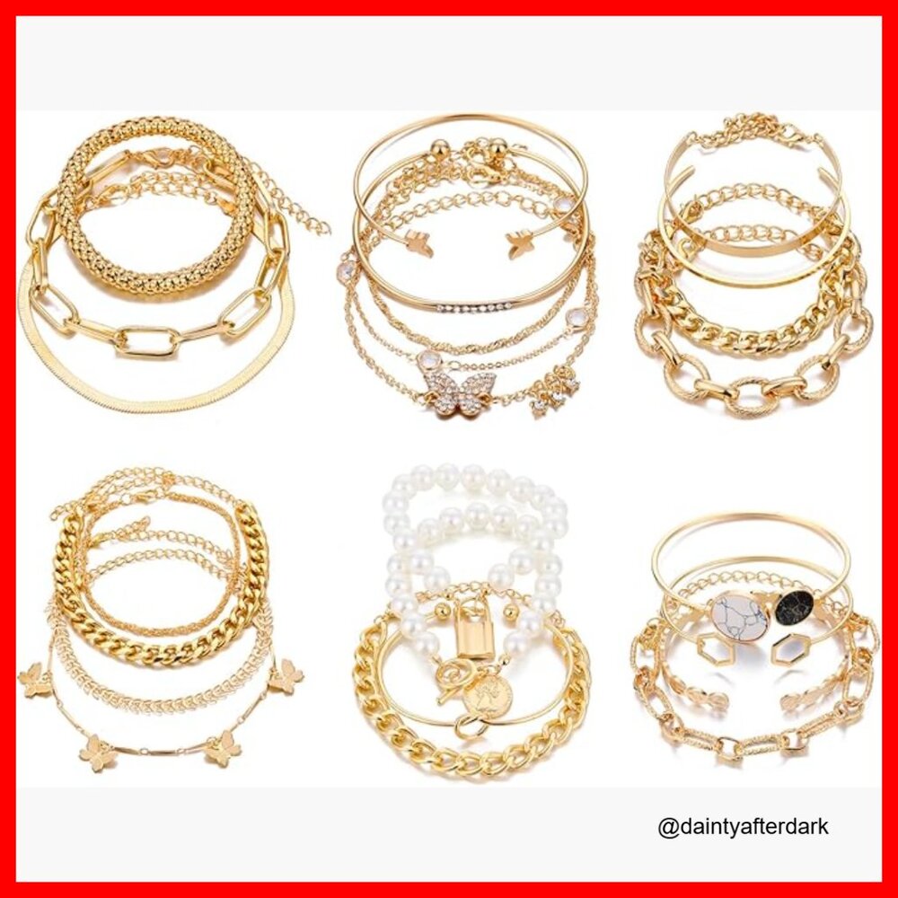 14k Gold Plated Adjustable Stackable Cuff Bracele… - image 1